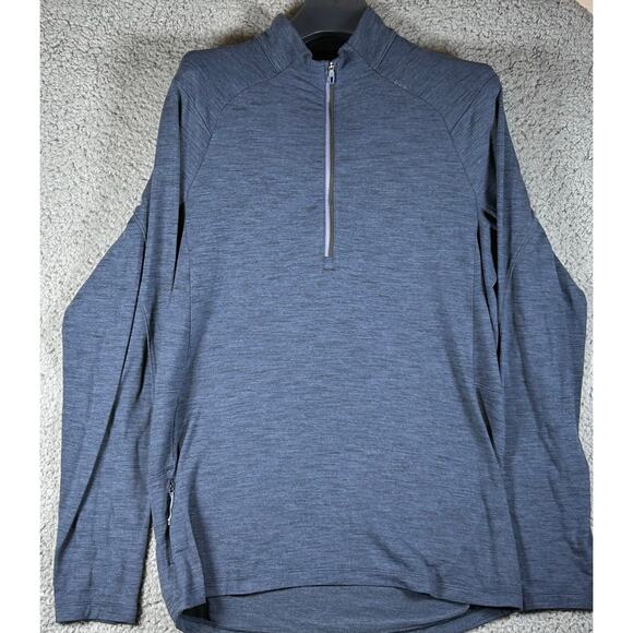 Lululemon Pullover Men 1/4 zip L Blue Sports Long Sleeve Running Jogging Gym - Picture 2 of 10